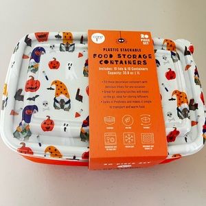 Halloween Gnome Food Storage Containers Tupperware Set of 20 Pieces